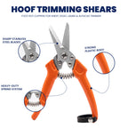 9 inch orange hoof trimming shears – view 3