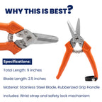 9 inch orange hoof trimming shears – view 5