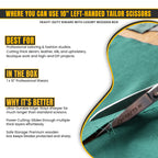 Ergonomic grip on 10 inch left-handed shears