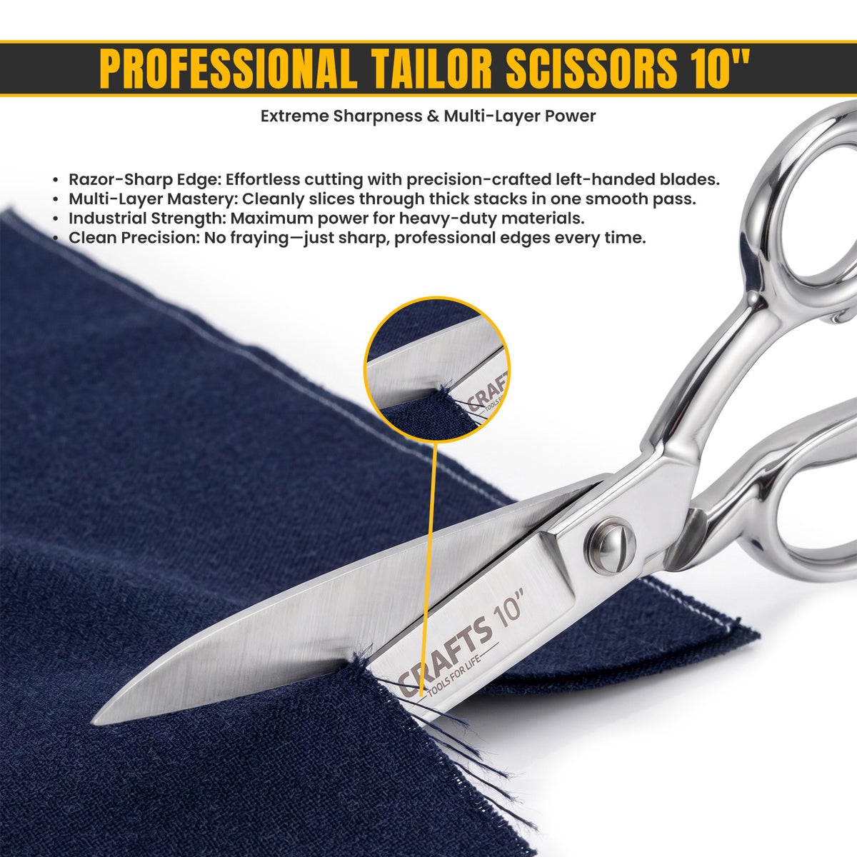 10 inch left-handed leather and upholstery scissors