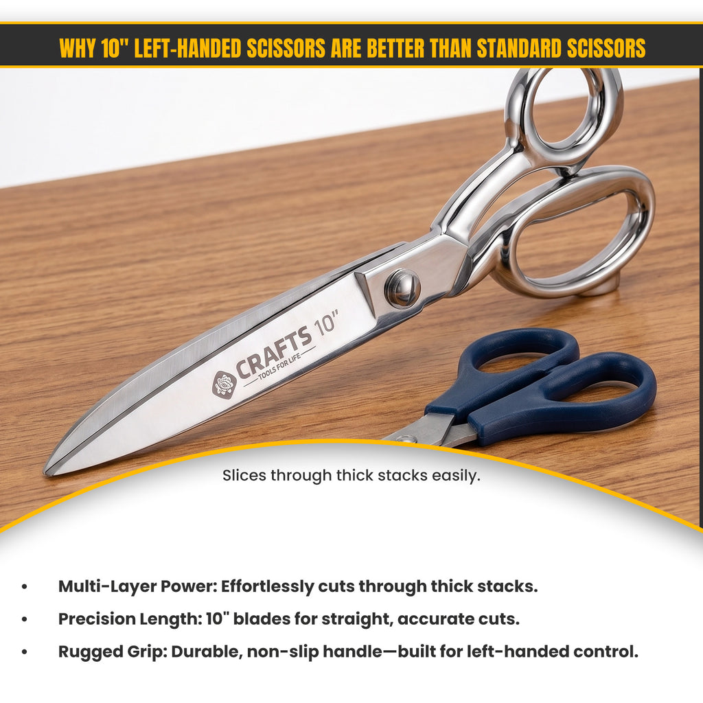 NS Crafts 10 inch left-handed sewing scissors