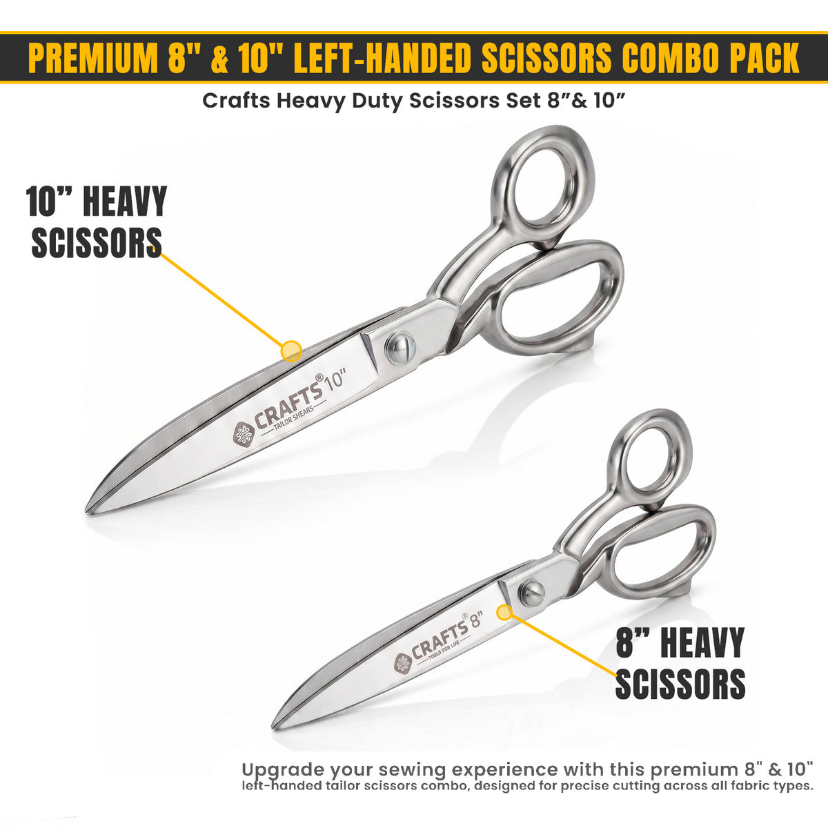 8 inch left-handed fabric scissors for dressmaking