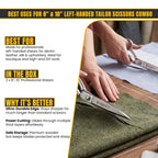 Ergonomic handle on 8 inch left-handed shears