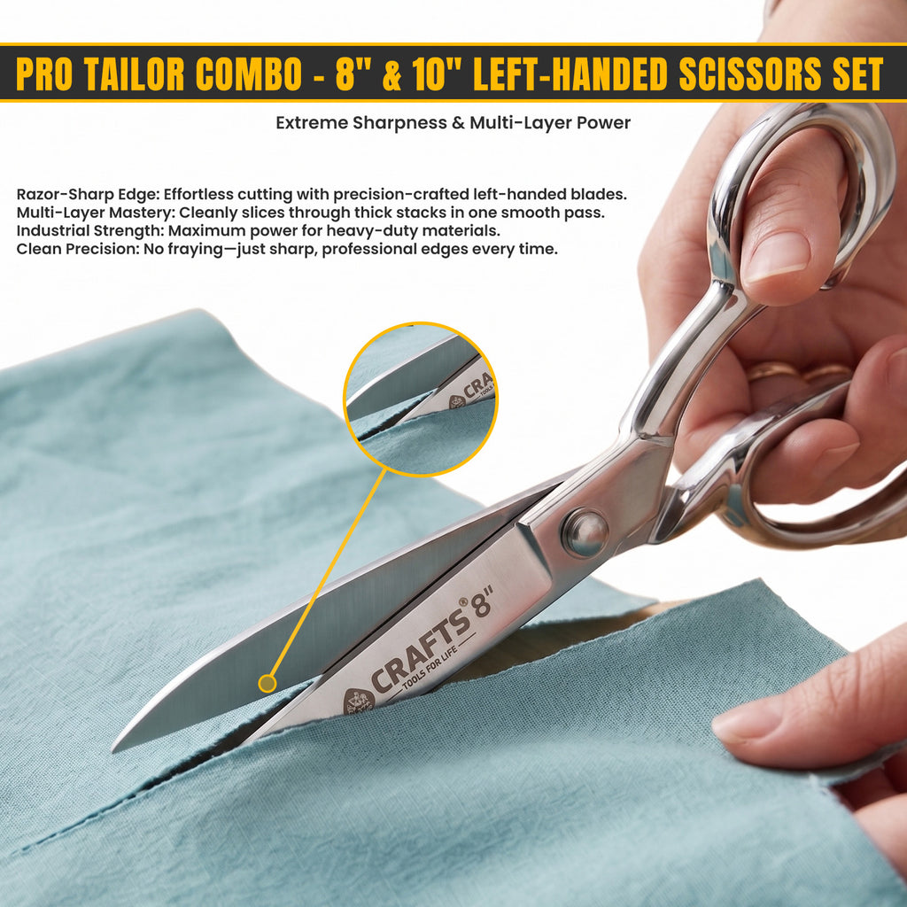 8 inch left-handed leather and upholstery scissors