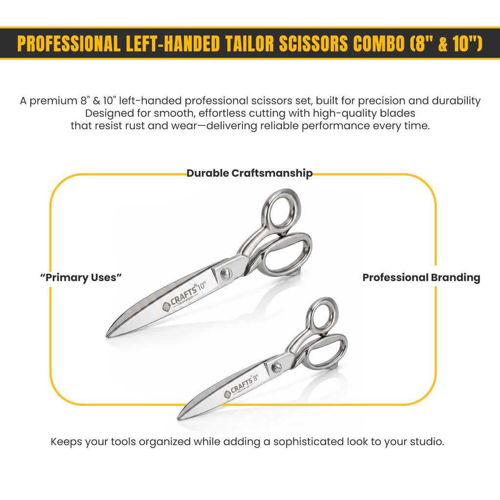 Heavy duty 8 inch left-handed tailor scissors