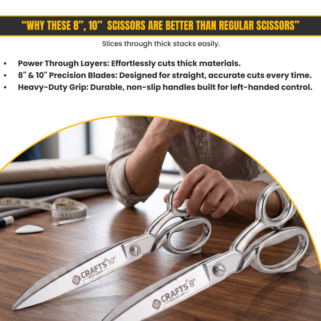 NS Crafts 8 inch left-handed sewing scissors