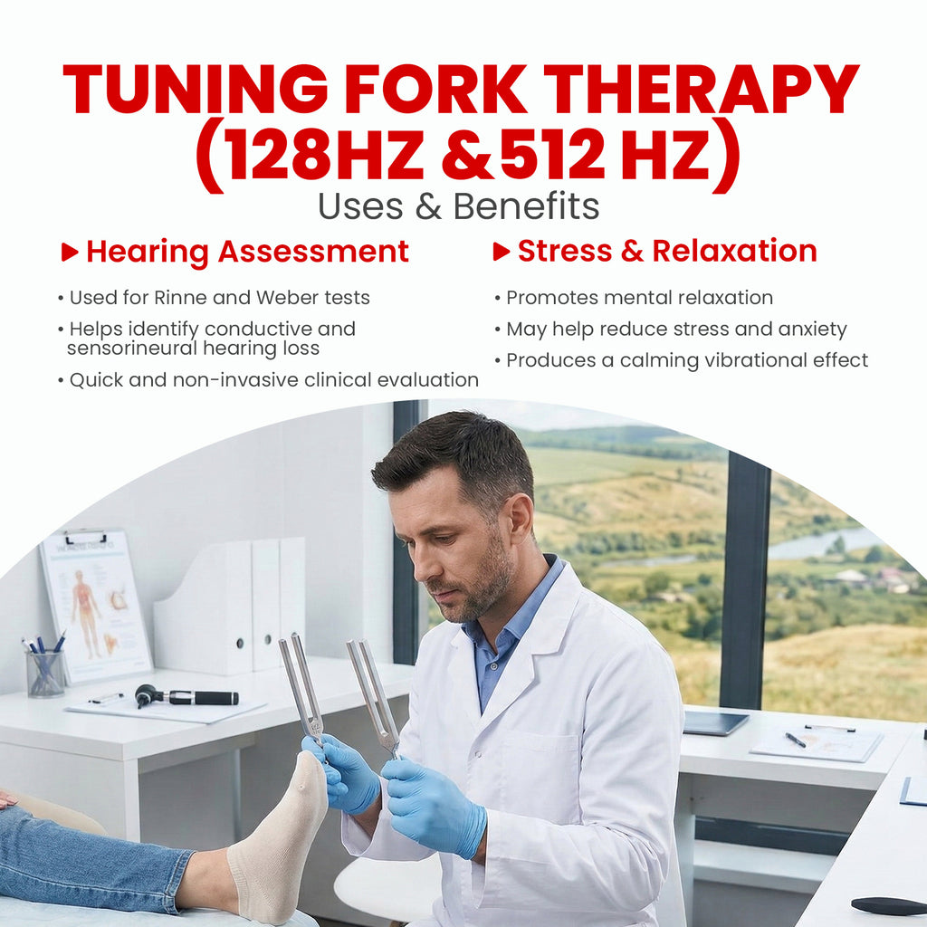 Medical tuning fork set 128 Hz and 512 Hz, Gardiner Brown brushed stainless steel, with case – image 7