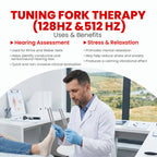 Medical tuning fork set 128 Hz and 512 Hz, Gardiner Brown brushed stainless steel, with case – image 7