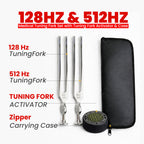 Medical tuning fork set 128 Hz and 512 Hz with case and activator – image 2