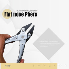 Jewelry bending pliers with parallel action and curved shaping jaws.

