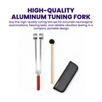 NS Crafts 128 Hz tuning fork with grip, mallet and leather pouch – image 6