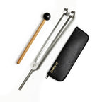 NS Crafts 32 Hz Otto weighted tuning fork with mallet and leather pouch – image 1