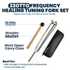 NS Crafts 32 Hz Otto weighted tuning fork with mallet and leather pouch – image 2