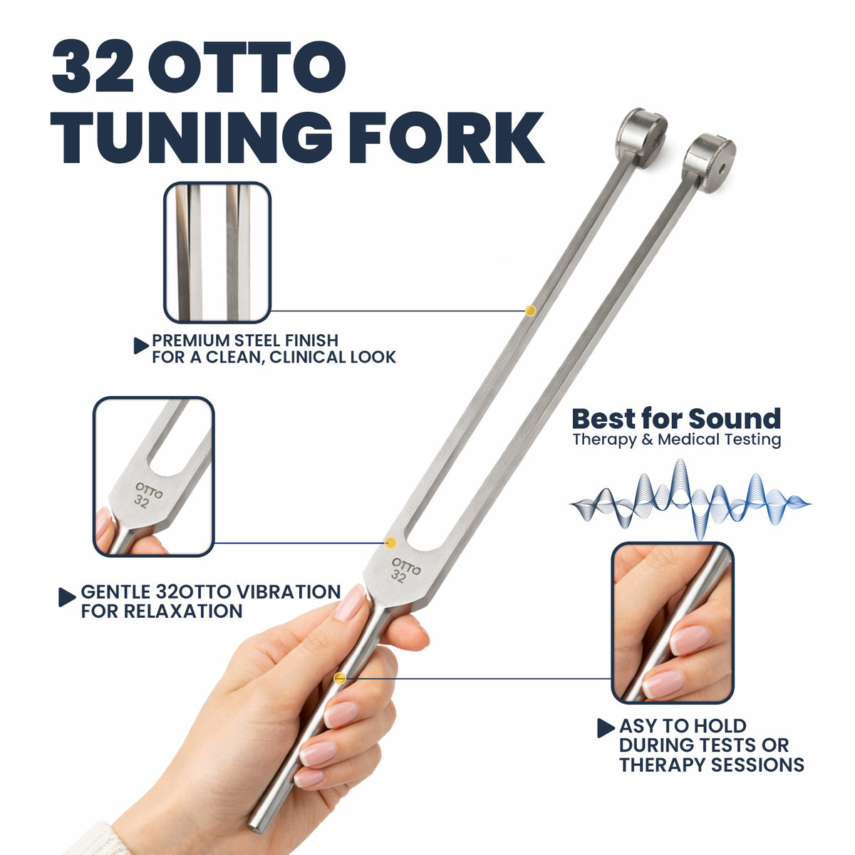 NS Crafts 32 Hz Otto weighted tuning fork with mallet and leather pouch – image 3