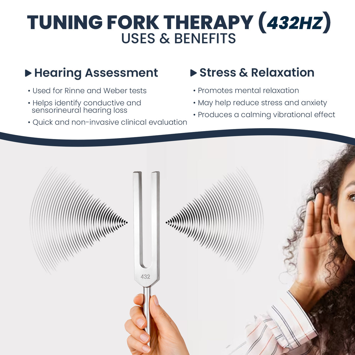 NS Crafts 432 Hz tuning fork with grip, mallet and pouch – image 7