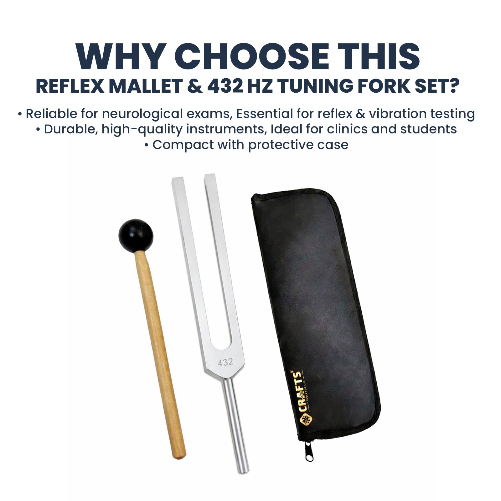 NS Crafts 432 Hz tuning fork with mallet and pouch – image 8