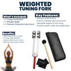 NS Crafts 68.05 Hz Earth Star weighted tuning fork with grip, mallet and pouch – image 6