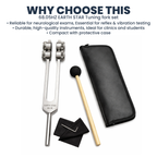 NS Crafts 68.05 Hz Earth Star weighted tuning fork with mallet and pouch – image 8