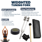 NS Crafts 68.05 Hz Earth Star weighted tuning fork with activator, mallet and pouch – image 4