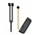 NS Crafts black Otto 128 Hz weighted tuning fork with mallet and leather pouch – image 1