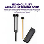 NS Crafts black Otto 128 Hz weighted tuning fork with mallet and leather pouch – image 7
