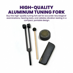 NS Crafts black Otto 128 Hz weighted tuning fork with activator, mallet and leather pouch – image 4