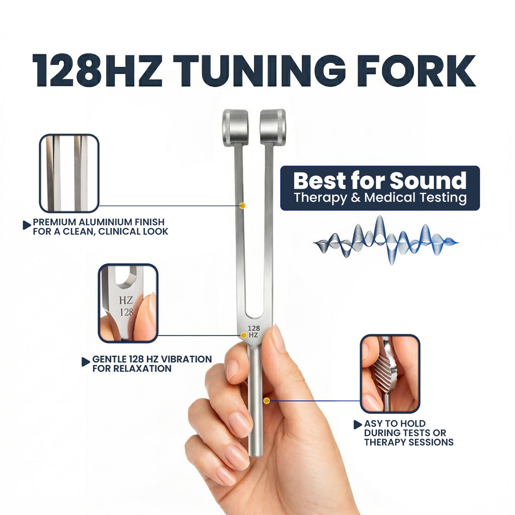 NS Crafts Otto weighted tuning fork set 32, 64 and 128 Hz with mallets and pouches – image 6