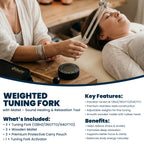 NS Crafts Otto weighted tuning fork set 32, 64 and 128 Hz with activator, mallets and pouches – image 3