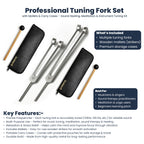 NS Crafts Otto weighted tuning fork set 32 and 64 Hz with mallets and leather pouches – image 3
