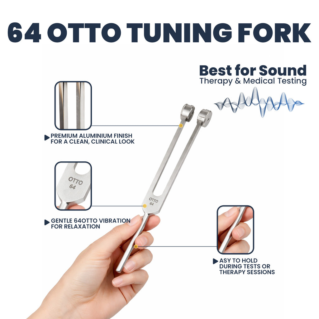 NS Crafts Otto weighted tuning fork set 32 and 64 Hz with mallets and leather pouches – image 5