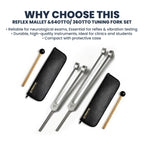 NS Crafts Otto weighted tuning fork set 32 and 64 Hz with mallets and leather pouches – image 9