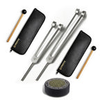 NS Crafts Otto weighted tuning fork set 32 and 64 Hz with activator, mallets and leather pouches – image 1