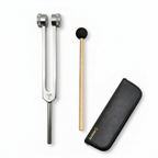 NS Crafts Pro Otto 128 Hz weighted tuning fork with mallet and leather pouch – image 1