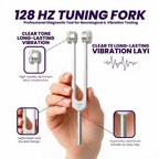 NS Crafts Pro Otto 128 Hz weighted tuning fork with mallet and leather pouch – image 3