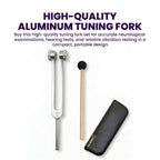 NS Crafts Pro Otto 128 Hz weighted tuning fork with mallet and leather pouch – image 7