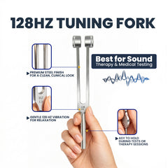 NS Crafts Schumann weighted tuning fork set 136.1 Hz and 128 Hz with activator, mallet and pouch – image 4
