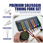 NS Crafts unweighted Solfeggio tuning fork set of 9 with activator, mallet and leather pouches – image 4