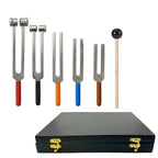 NS Crafts tuning fork set 128 to 2048 Hz with grip, mallet and gift box – image 1