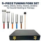 NS Crafts tuning fork set 128 to 2048 Hz with grip, mallet and gift box – image 2