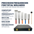 NS Crafts tuning fork set 128 to 2048 Hz with grip, mallet and gift box – image 3