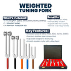 NS Crafts tuning fork set 128 to 2048 Hz with grip, mallet and gift box – image 5
