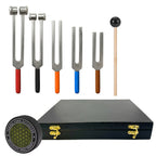 NS Crafts tuning fork set 128 to 2048 Hz with grip, activator, mallet and gift box – image 1
