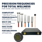 NS Crafts tuning fork set 128 to 2048 Hz with grip, activator, mallet and gift box – image 3