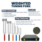 NS Crafts tuning fork set 128 to 2048 Hz with grip, activator, mallet and gift box – image 5