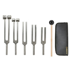 NS Crafts tuning fork set of 5, 128 to 2048 Hz, with mallet and pouch – image 9