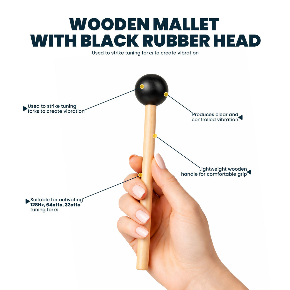 NS Crafts tuning fork set 128, 256 and 512 Hz with grip, mallet and leather pouches – image 6