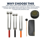 NS Crafts tuning fork set 128, 256 and 512 Hz with grip, activator, mallet and leather pouches – image 6