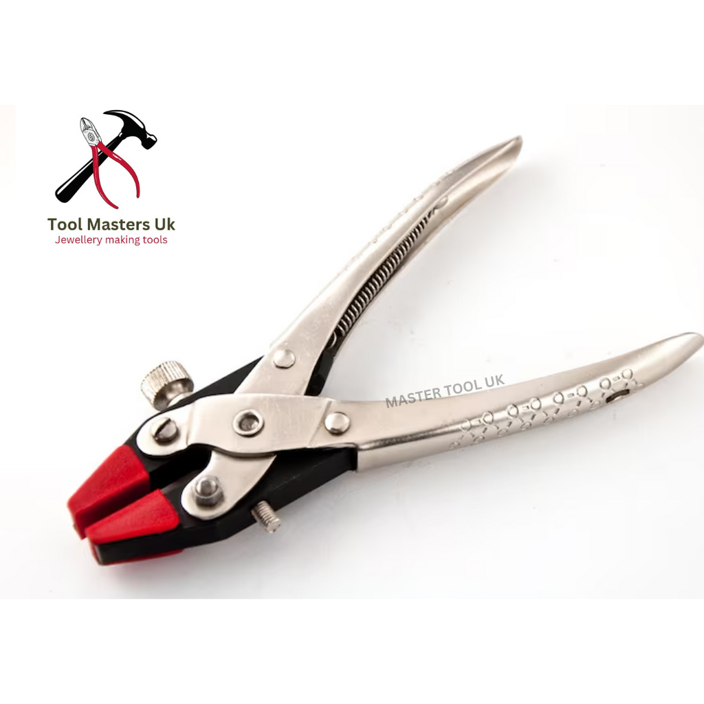 Flat nose pliers with soft nylon jaws ideal for watch repair and jewelry work.

