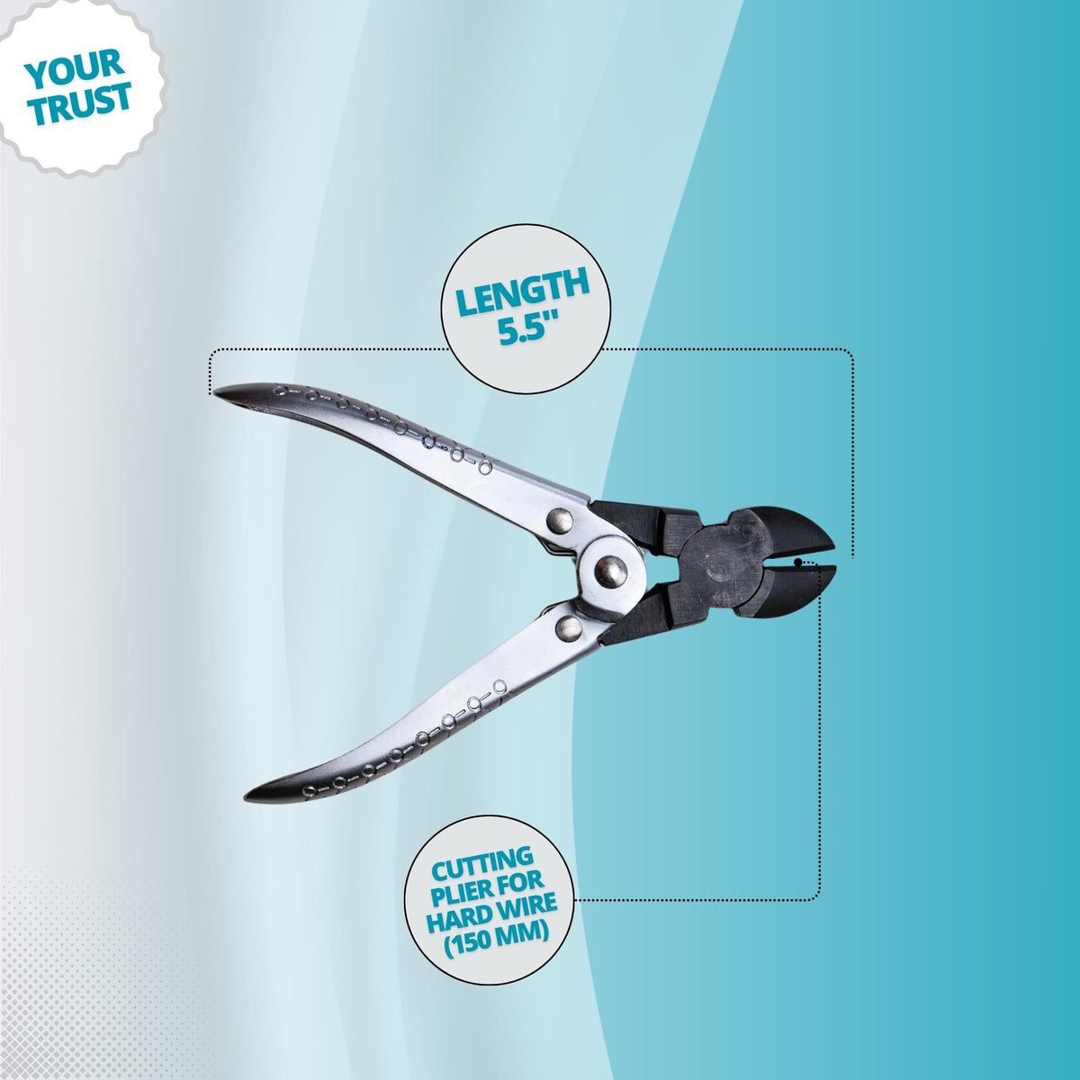 Parallel action diagonal side cutter pliers designed for jewelry cutting tasks.

