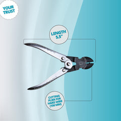 Parallel action diagonal side cutter pliers designed for jewelry cutting tasks.

